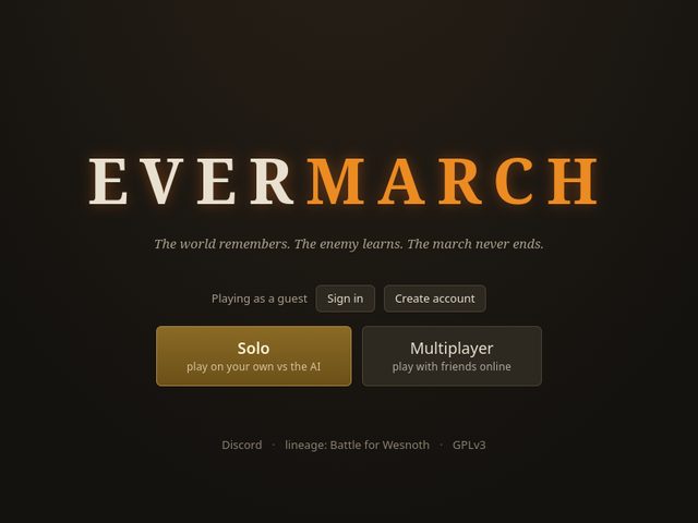 Evermarch title screen
